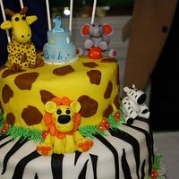 Animal safari cake 1st birthday