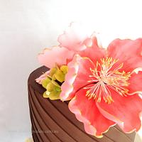 Chocolate and Ivory Wedding cake .