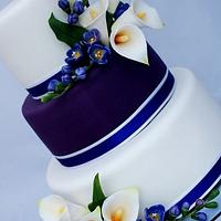 Wedding cake calla lily and freesia