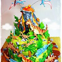 Cake with dinosaurs