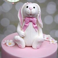 Bunny Rabbit Christening Cake