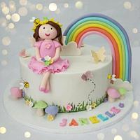 Rainbow & Garden fairy cake