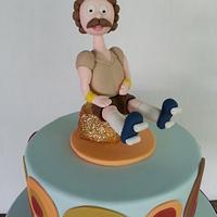 Retro 70s 40th Birthday Cake