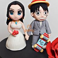 Rainbow "One Piece" Wedding Cake
