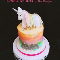 Unicorn birthday cake.