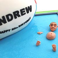 Life Size Rugby Ball Birthday Cake