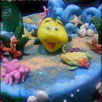 Little mermaid themed cake