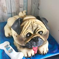 Carved dog cake 