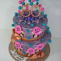 fun fifty vibrant cake