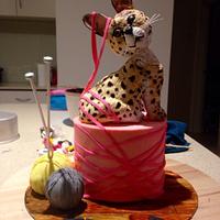 Serval cat cake