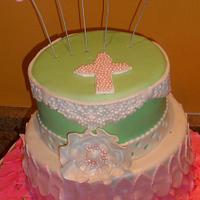 A PRETTY CHRISTENING CAKE