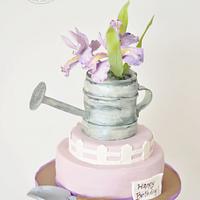 Iris Gardening Birthday Cake