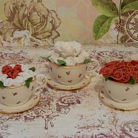 Mini Edible sugar paste teacups