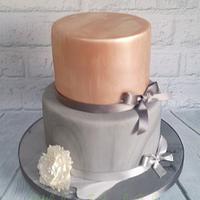 Rose gold and marble cake