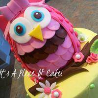 6" Buttercream with fondant covered owl cake