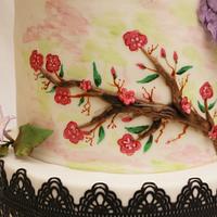 Blossom painted cake