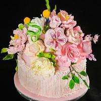 Sugar Flower Bouquet Cake