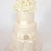 Vintage White Wedding Cake
