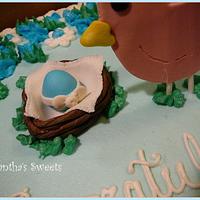 Bird Themed Baby Shower Cake