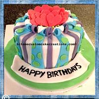 Combined birthday celebration cake