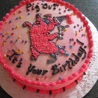 birthday cake for a pig lover