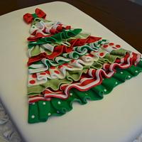 Ruffle Christmas Tree Cake