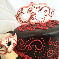 Topsy Turvy Masquerade Cake