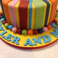 Starburst rainbow cake