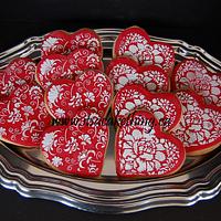 Valentine Hearts Sugar Cookies 