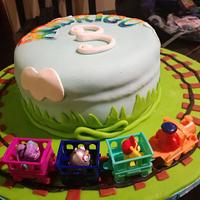 Happy train birthday cake