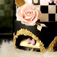 Gold Black Minnie Mouse Cake