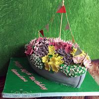 Sailing boat 80th birthday cake