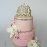 Pink Princess crown cake
