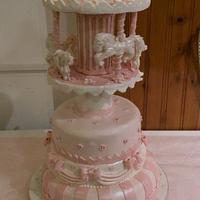 carrousel christening cake