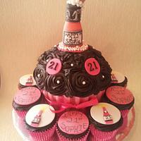 21st giant champagne cupcake
