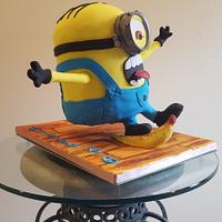 Oops minion slipping in banana 