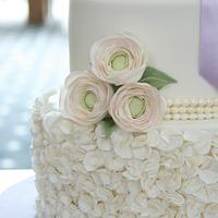 Ruffles and Ranunculus Wedding Cake