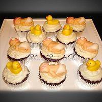 Baby Girl & Rubber Ducky Cupcakes