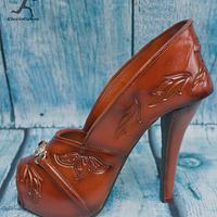 Horse Inspired Tooled Leather Stiletto in Sugarpaste