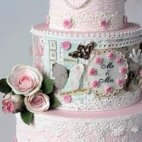 Romantic vintage wedding cake