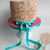 Polka dot surprise cake