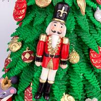 Nutcracker Ballet Themed Christmas Tree Cake