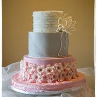 Gray&pink - cake by cakebysaska - CakesDecor