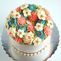 Buttercream Flowers Cake