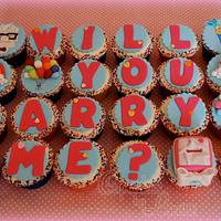 Proposal cupcakes based on the Pixar film 'UP'