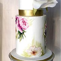 Glacê Painting Style - "Painted Wedding Cake with wafer paper Rose"