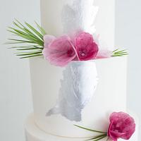 Silver & Plum Wedding Cake