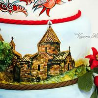 Аnniversary cake with Armenian landscape