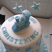 Train christening cake 