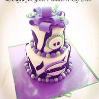 Zebra print Birthday Cake 